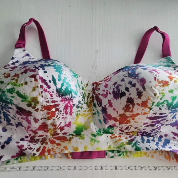 40D Torrid Curve Colorful Rainbow Tie Dye Wireless Bra - Picture 5 of 5